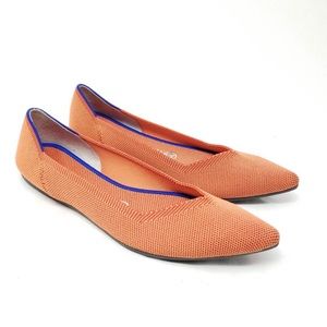 Rothy’s Pointed Toe Persimmon Orange Flats Shoes Retired The Point Sz 9